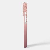 Rose Gold Glitzer iPhone Case Individuelle Name Le (Rückseite / Links)