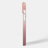 Rose Gold Glitzer iPhone Case Individuelle Name Le (Rückseite / Links)