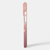 Rose Gold Glitzer iPhone Case mit benutzerdefinier (Rückseite / Links)