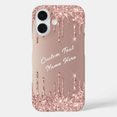 Rose Gold Glitzer iPhone Case mit benutzerdefinier (Rückseite)