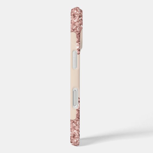 Rose Gold Glitzer iPhone Case mit benutzerdefinier (Rückseite / Rechts)
