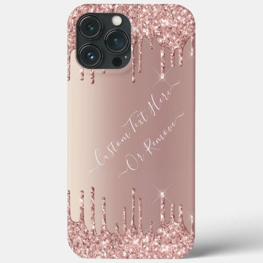 Rose Gold Glitzer iPhone Case mit benutzerdefinier (Rückseite)