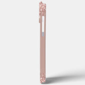 Rose Gold Glitzer iPhone Case mit benutzerdefinier (Rückseite / Links)