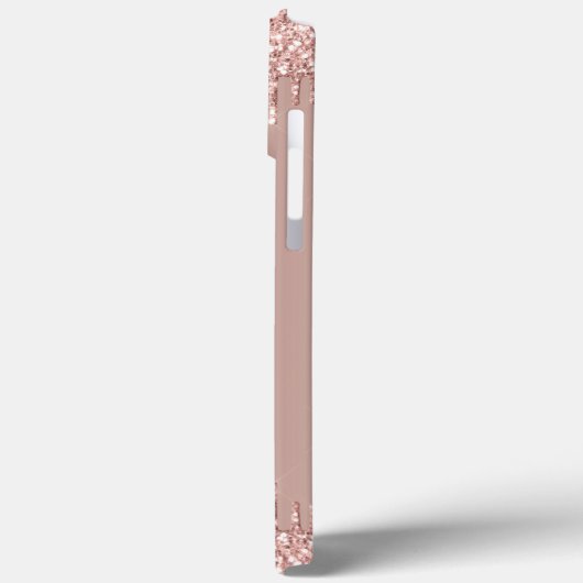Rose Gold Glitzer iPhone Case mit benutzerdefinier (Rückseite / Links)