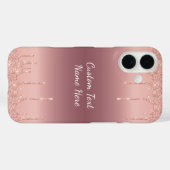 Rose Gold Glitzer iPhone Case mit benutzerdefinier (Rückseite (Horizontal))