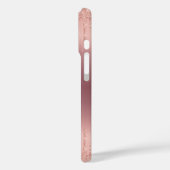 Rose Gold Glitzer iPhone Case mit benutzerdefinier (Rückseite / Links)