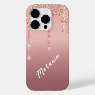 Rose Gold Glitzer iPhone Case mit Individuelle Nam