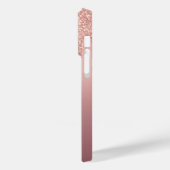 Rose Gold Glitzer iPhone Case mit Individuelle Nam (Rückseite / Links)