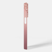 Rose Gold Glitzer iPhone Case mit Individuelle Nam (Rückseite / Rechts)