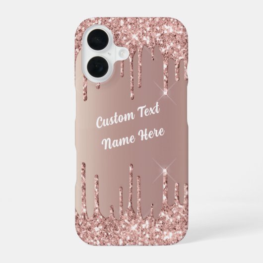 Rose Gold Glitzer - iPhone-Fall mit benutzerdefini iPhone 16 Hülle (Rückseite)