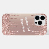 Rose Gold Glitzer - iPhone-Fall mit benutzerdefini iPhone Hülle (Rückseite (Horizontal))