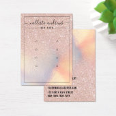 Rose Gold Glitzer Iridescent Earrings Display Card (Schreibtisch)