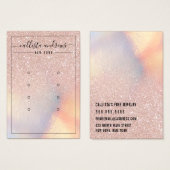 Rose Gold Glitzer Iridescent Earrings Display Card (Vorne & Hinten)