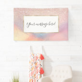 Rose Gold Glitzer Iridescent Holographic Gradient Banner (Insitu)