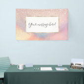 Rose Gold Glitzer Iridescent Holographic Gradient Banner (Messeveranstaltung)