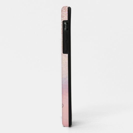 Rose Gold Glitzer Iridescent Holographic Gradient Case-Mate iPhone Hülle (Hinten/Links)