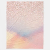 Rose Gold Glitzer Iridescent Holographic Gradient Fleecedecke (Vorderseite)