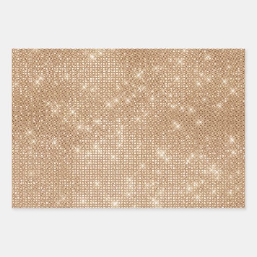 Rose Gold Glitzer Iridescent Holographic Gradient Geschenkpapier Set (Vorderseite 2)