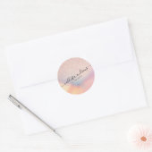 Rose Gold Glitzer Iridescent Holographic Gradient Runder Aufkleber (Umschlag)