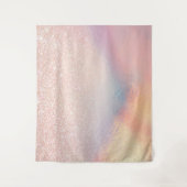 Rose Gold Glitzer Iridescent Holographic Gradient Wandteppich (Vorderseite)