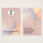 Rose Gold Glitzer Iridescent Logo Ohrringe Anzeige (Vorne & Hinten)