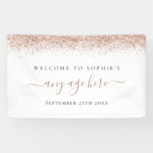 Rose Gold Glitzer jedes Alters Geburtstagsname Wil