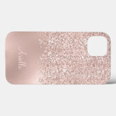 Rose Gold Glitzer Jewels Monogram Case-Mate iPhone Hülle (Rückseite (Horizontal))
