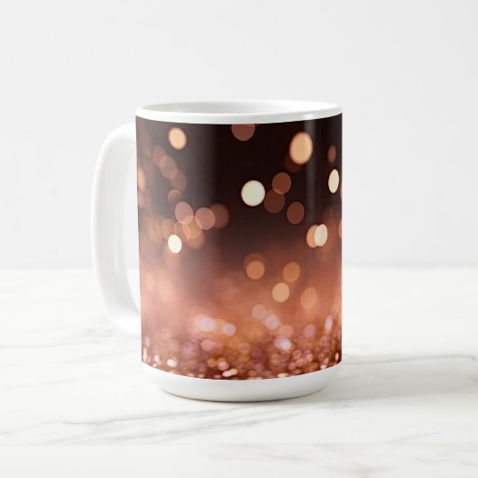 Rose Gold Glitzer Kaffeetasse (Vorderseite Links)
