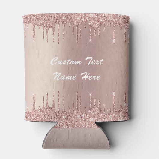 Rose Gold Glitzer kann mit benutzerdefinierten Tex Dosenkühler (Rückseite)