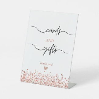 Rose Gold Glitzer Karten Geschenkzeichen Sockelschild
