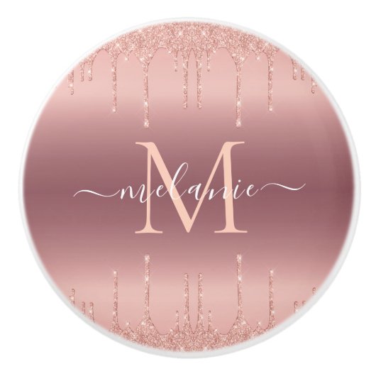 Rose Gold Glitzer Keramik für benutzerdefinierte B Keramikknauf (Vorderseite)