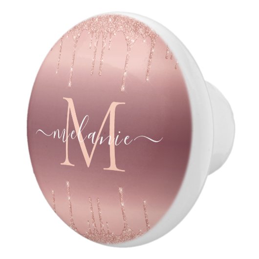 Rose Gold Glitzer Keramik für benutzerdefinierte B Keramikknauf (Rechts)