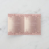 Rose Gold Glitzer Kinderdusche Einladung (Innenseite)