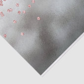 Rose Gold Glitzer Konfetti auf Silber Seidenpapier (Ausschnitt)