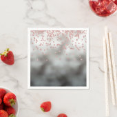 Rose Gold Glitzer Konfetti auf Silber Serviette (Beispiel)