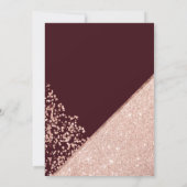 Rose Gold Glitzer Konfetti Bordeaux Hochzeit Einladung (Rückseite)