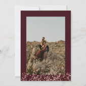 Rose Gold Glitzer Konfetti Bordeaux Hochzeit Foto Einladung (Rückseite)