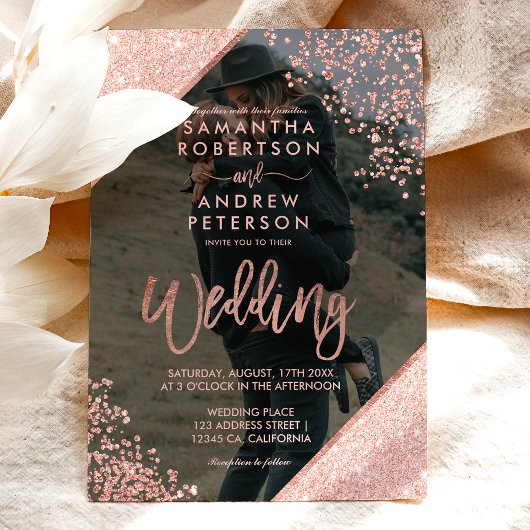 Rose Gold Glitzer Konfetti Budget Hochzeit Foto