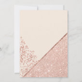 Rose Gold Glitzer Konfetti Chic Elfenbeinhochzeit Einladung (Rückseite)