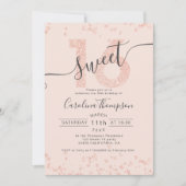 Rose Gold Glitzer Konfetti Rose Sweet 16 Foto Einladung (Vorderseite)