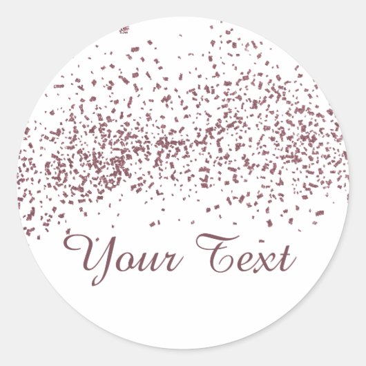 Rose Gold Glitzer Konfetti Runder Aufkleber (Vorderseite)