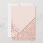 Rose Gold Glitzer Konfetti Schick Rosa Hochzeit Einladung (Rückseite)