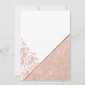Rose Gold Glitzer Konfetti Weißer Hochzeit Einladung (Rückseite)