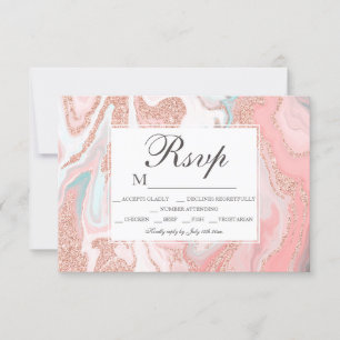 Rose Gold Glitzer Koralle Rosa Marmor süß 16 UAWG RSVP Karte