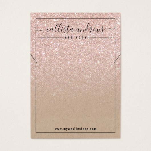 Rose Gold Glitzer Kraft-Netzwerkkarte (Vorderseite)