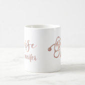 Rose Gold Glitzer Krankenpflege personalisierter N Kaffeetasse (Mittel)