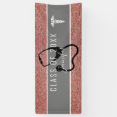 Rose Gold Glitzer Krankenschwester Abschluss Caduc Banner (Vertikal)