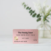 Rose Gold Glitzer Kreditkartenzertifikat Visitenkarte (Stehend Vorderseite)