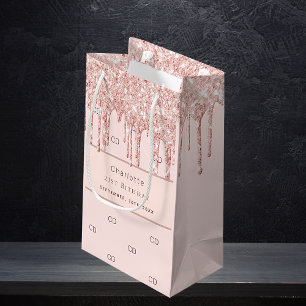 Rose Gold Glitzer kundenspezifische Monografie Kleine Geschenktüte