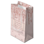 Rose Gold Glitzer kundenspezifische Monografie Kleine Geschenktüte (Vorderseite Schrägansicht)